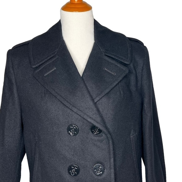 DSCP Quarterdeck Black Wool Navy Pea Coat Overcoat Size 14R US Enlisted Military - Picture 15 of 16